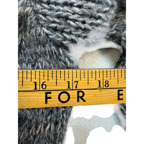Gemelli Cable Knit Open Front Cardigan Sweater S/P Grey Acrylic & Mohair Blend M - Picture 7 of 12